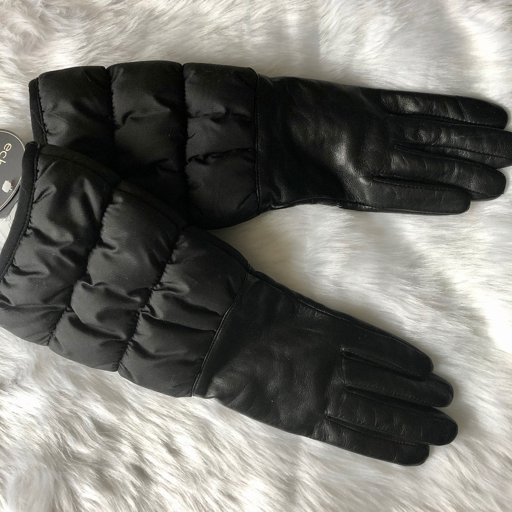 Brand New Echo Leather and Down puffer Gloves